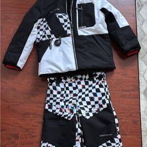 Obermeyer Black and White Checkered Winter Set